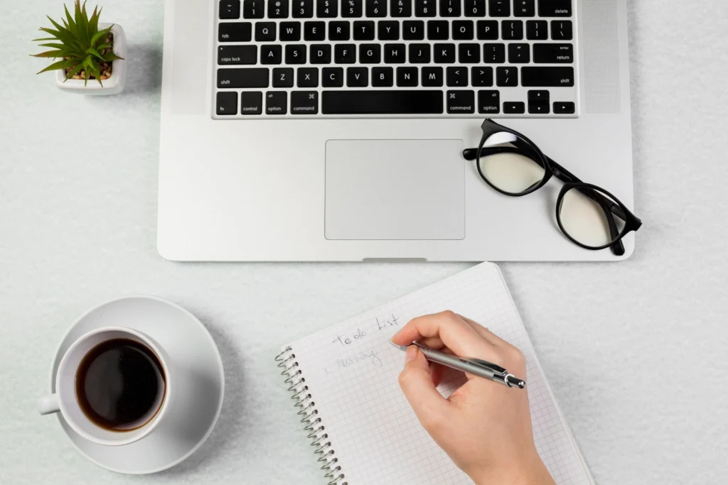 Digital marketing expert working on laptop